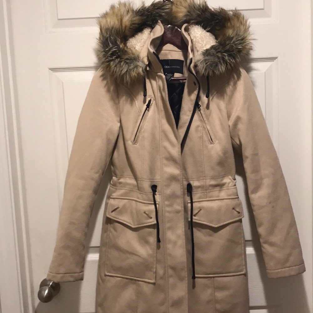 Moda International trench coat size 2 beige